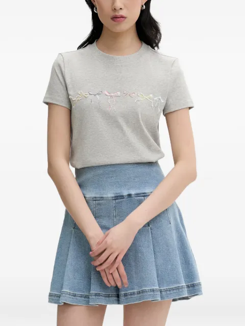 Miss Sixty bow-embellished T-shirt Grey 6M1SJ04000