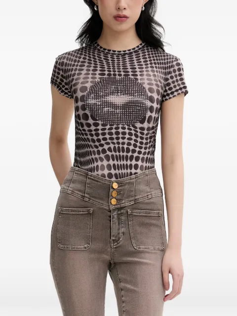 Miss Sixty polka-dot lip-print T-shirt Black 6M1SJ34600