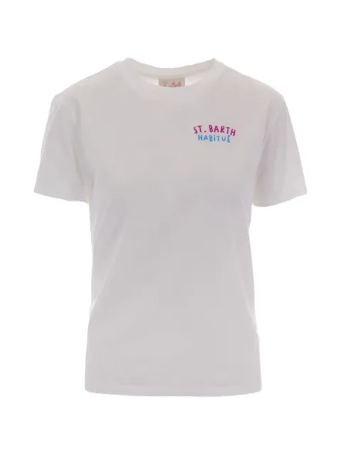 MC2 Saint Barth Emilie embroidered cotton T-shirt White EMI0001