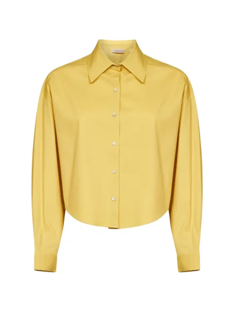 Blanca Vita cropped curved-hem shirt Yellow CELTA3514OLIO