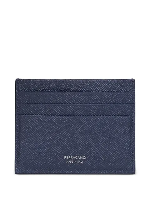 Ferragamo Gancini leather card holder Blue 788093