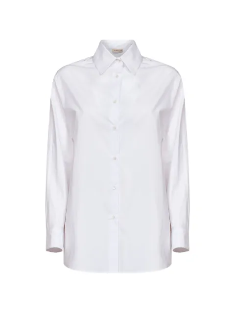 Blanca Vita cotton curved-hem shirt White CALANDRA0804DIAMANTE