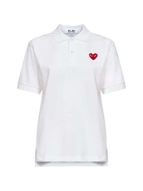 Comme Des Garçons Play embroidered-heart polo shirt White AXT006D5