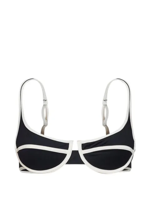 MC2 Saint Barth contrasting-trim underwired bikini top Black AMIR00300174L