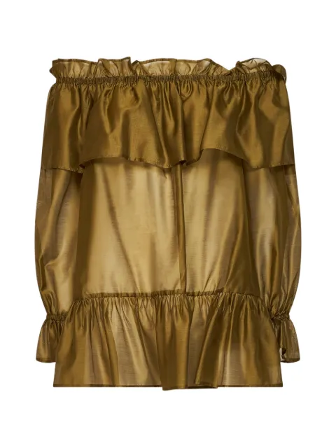 Blanca Vita ruffled off-the-shoulder blouse Yellow CEVIL1824