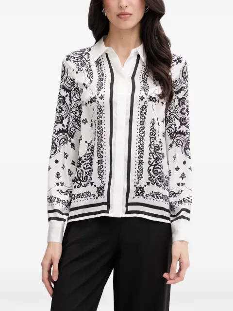 Morgan baroque-print button-down shirt White CFOULAR