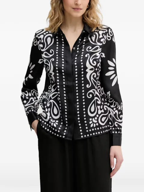 Morgan paisley-print long-sleeve shirt Black CMAUD