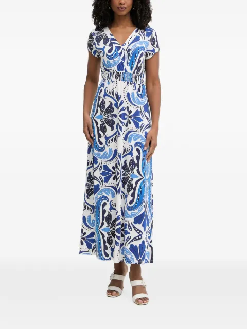 Morgan paisley-print V-neck maxi dress White RALIX