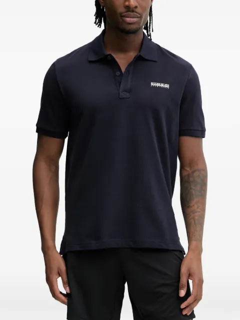 Napapijri Box logo-patch piqué polo shirt Blue NP0A88TQ