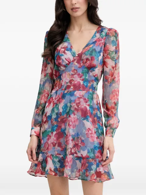 Morgan floral-print ruffled mini dress Blue RAMSAF