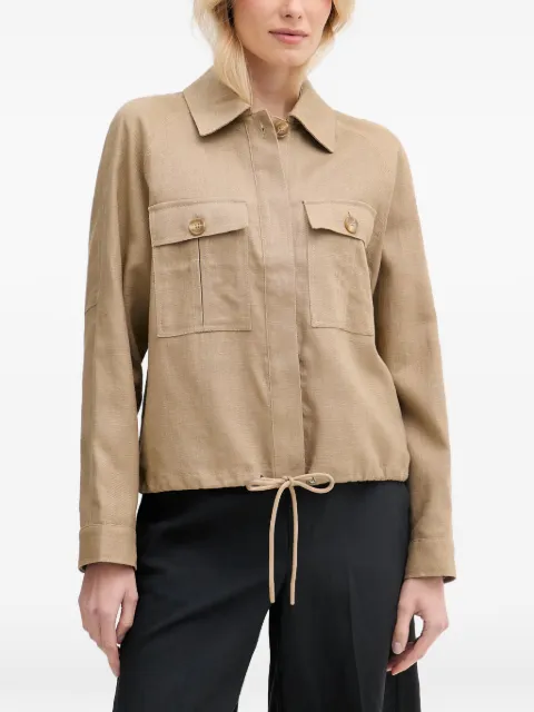 Mos Mosh Ginah embroidered drawstring-hem shirt Neutrals 177000
