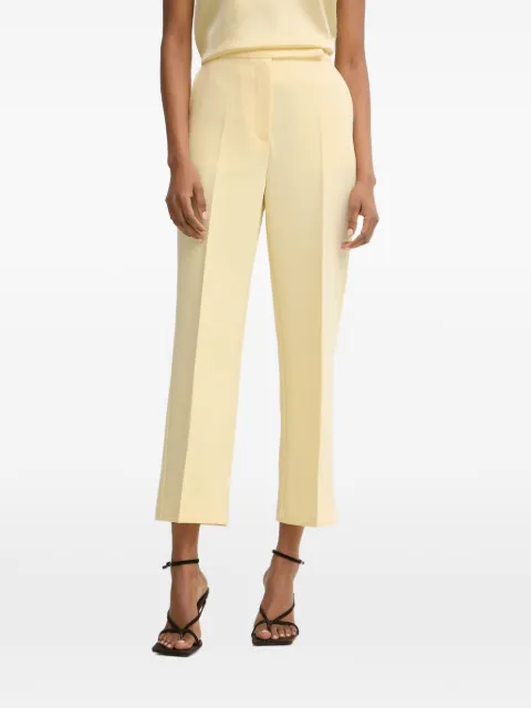 Morgan pressed-crease cropped trousers Yellow PVADOF