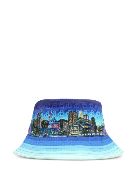 Casablanca graphic-print bucket hat Blue AF23HAT0031001