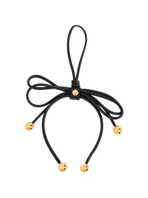 Furla Poppy bow-detail leather bag accessory Black WK00621BX3104