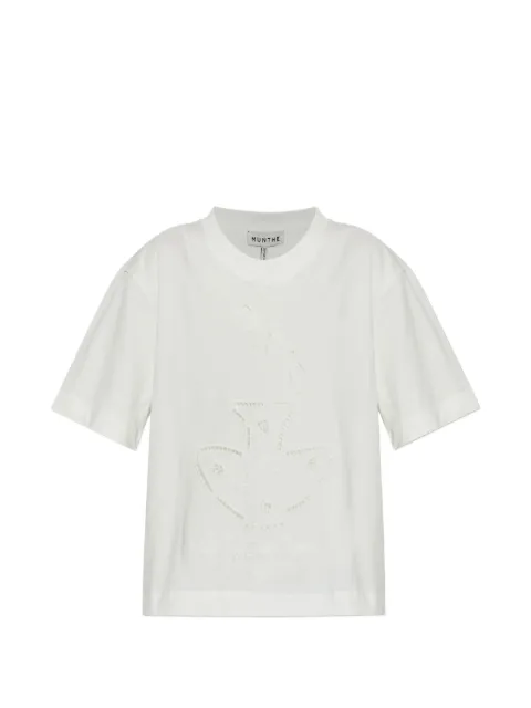 MUNTHE Nellamy broderie-anglaise cotton T-shirt Neutrals 262113526267