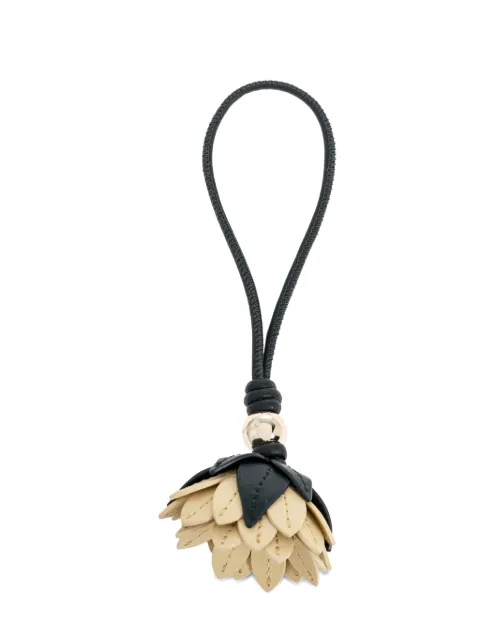 Furla Allegra floral-pendant leather bag charm Black WK00325BX3175