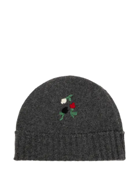 Marni floral-embroidered beanie hat Grey CLZC0188S0UFZ415
