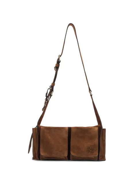 Miu Miu suede shoulder bag Brown 5BC205POOF098L