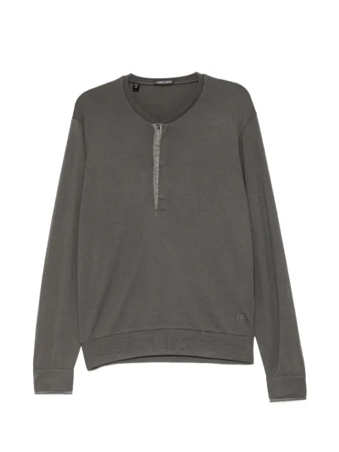 TOM FORD button-placket logo-embroidered sweater Grey JHL020JMW003