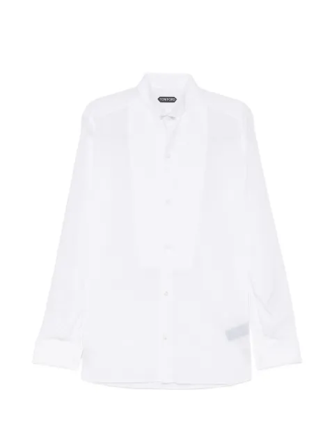 TOM FORD bib-front band-collar shirt White HRVS03C0023