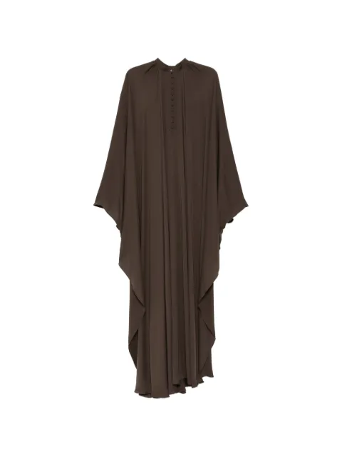 TOM FORD gathered maxi silk dress Brown KF0067FAX1507