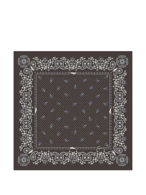 Longchamp French Bandana silk scarf 50 Brown 50657GSO002