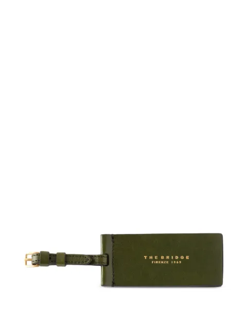 The Bridge logo-print leather luggage tag Green 0981550100C