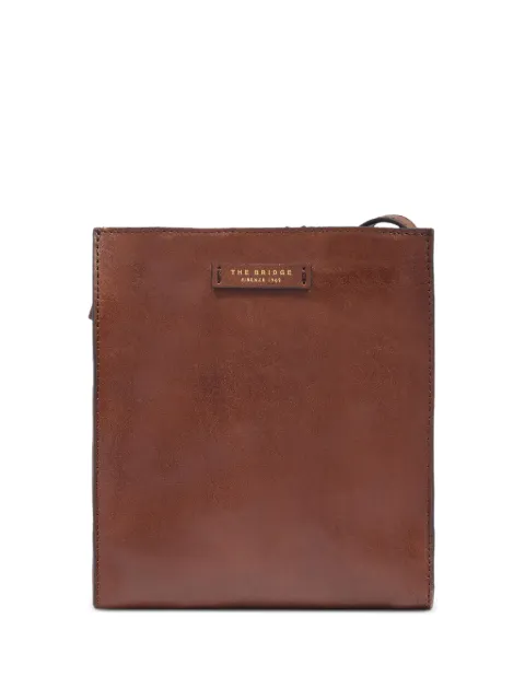 The Bridge small logo-plaque leather shoulder bag Brown 04160501