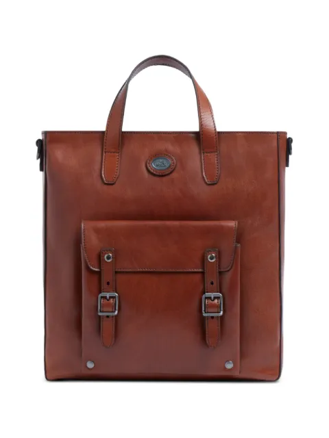 The Bridge buckle-detail leather backpack Brown 06100601