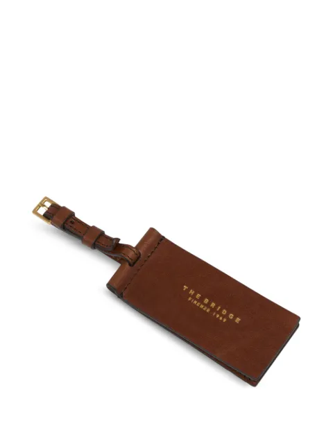 The Bridge Lyfe-style logo-print leather luggage tag Brown 09815501