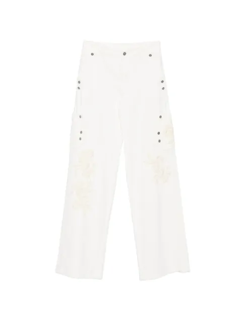 Ermanno Scervino floral-embroidered pocket trousers White D487P303RZBY