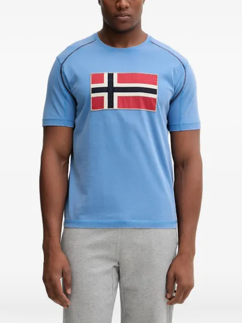 Napapijri Reflect logo-patch contrast-stitch T-shirt Blue NP0A4ICL