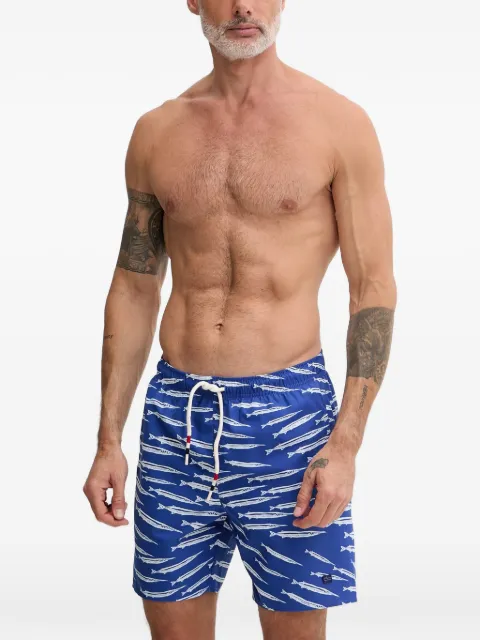Napapijri Elior fish-print drawstring swim shorts Blue NP0A4GBS