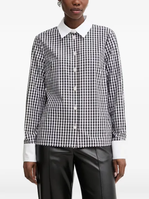 Morgan gingham crystal-embellished shirt Black CVICHY