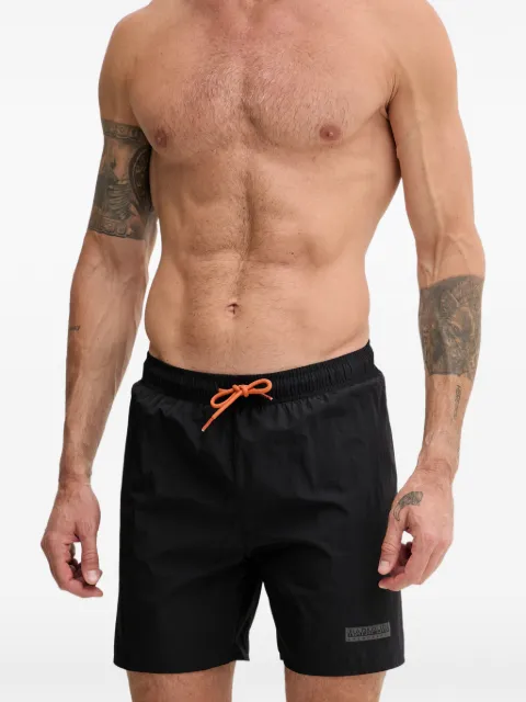 Napapijri logo-patch drawstring swim shorts Black NP0A4HAX