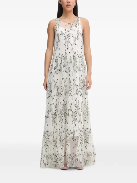 MUNTHE floral-embroidered maxi dress White 261130026132