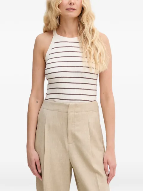 Mos Mosh MMImanja Caliz striped ribbed top White 176720