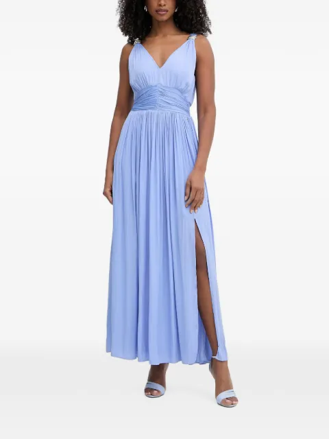 Morgan ruched side-slit maxi dress Blue RLOUNA