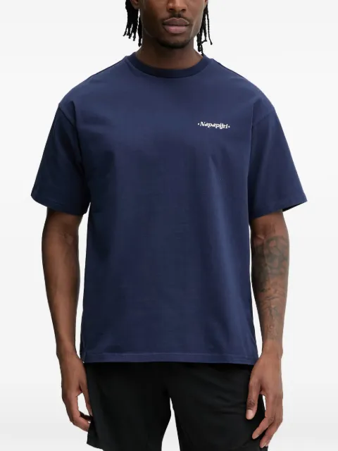 Napapijri Fluorite graphic-print logo-embroidered T-shirt Blue NP0A4G2F