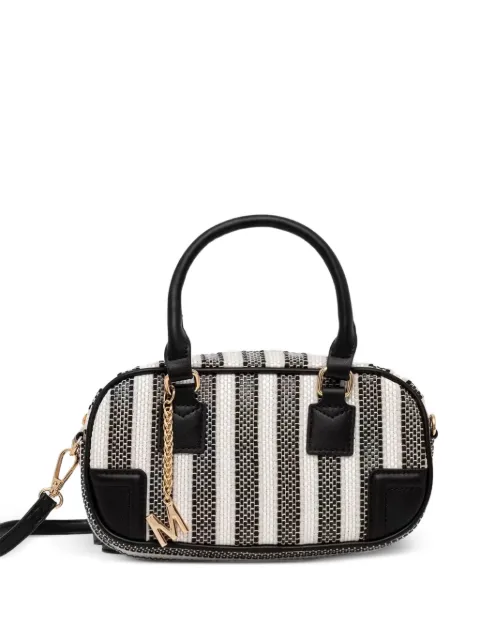Morgan striped logo-charm tote bag White 2BOULE