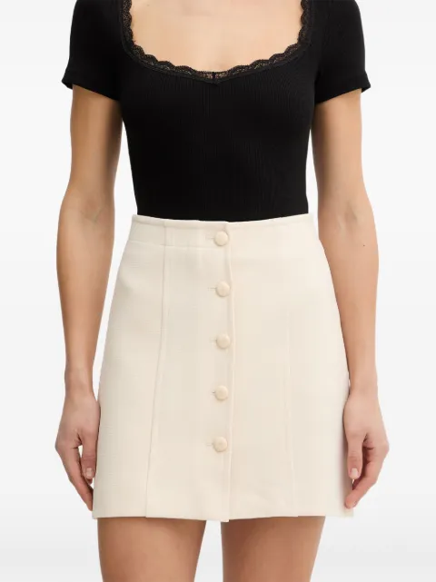 Morgan button-up textured-finish mini skirt Neutrals JOUDY
