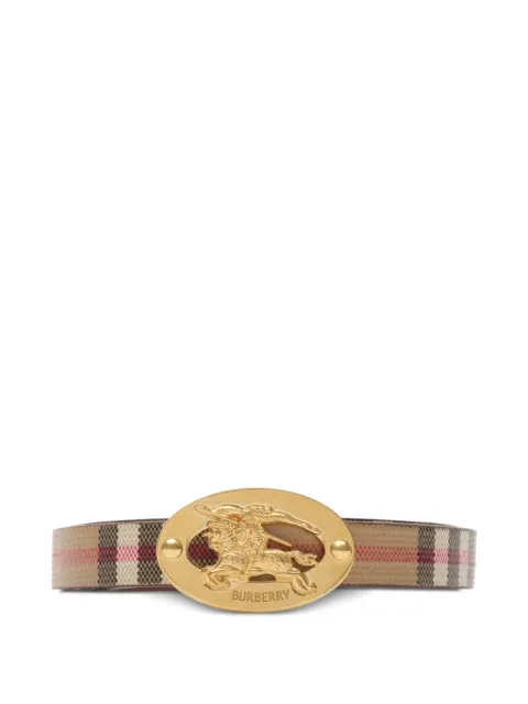 Burberry thin Reversible Check oval belt Neutrals 8129436