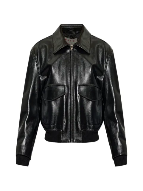 Marni leather jacket Black JUMY0218LQULV895