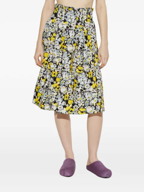 Marni floral-print pleated skirt White GOMA0851A3UTC650