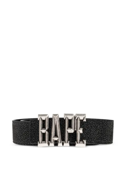 A BATHING APE® logo-buckle leather belt Black 0ZXBTM301881Q