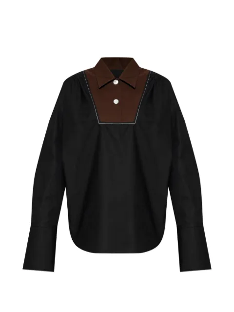 Marni black poplin shirt with contrast bib insert Black TTMA0460J1UTCY65Z