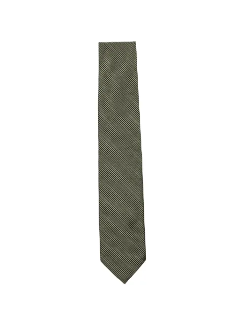 TOM FORD houndstooth-patterned tie Green STE001S0356