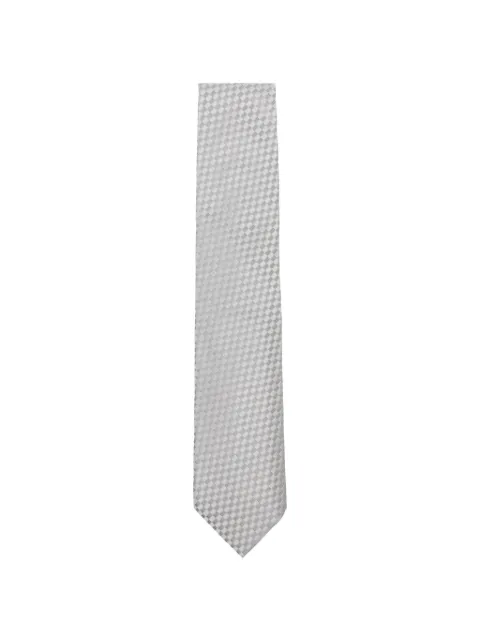 TOM FORD net-pattern satin tie Grey STE001S0366