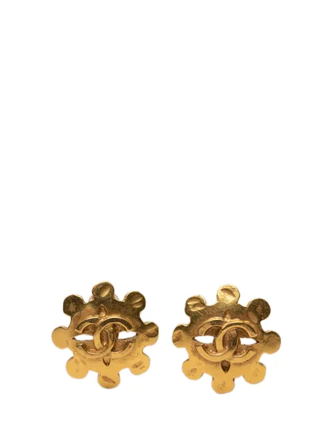 CHANEL Pre-Owned 1994 CC Gold Plated Flower Clip On Earrings costume earrings Gold VA4E1KGK3SCW0969