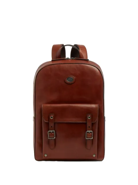 The Bridge buckle-detail leather backpack Brown 06101601